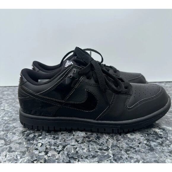 Nike Dunk Golf Shoes 484715 001 Triple Black Patent Leather Size 5Y /Women’s 6.5